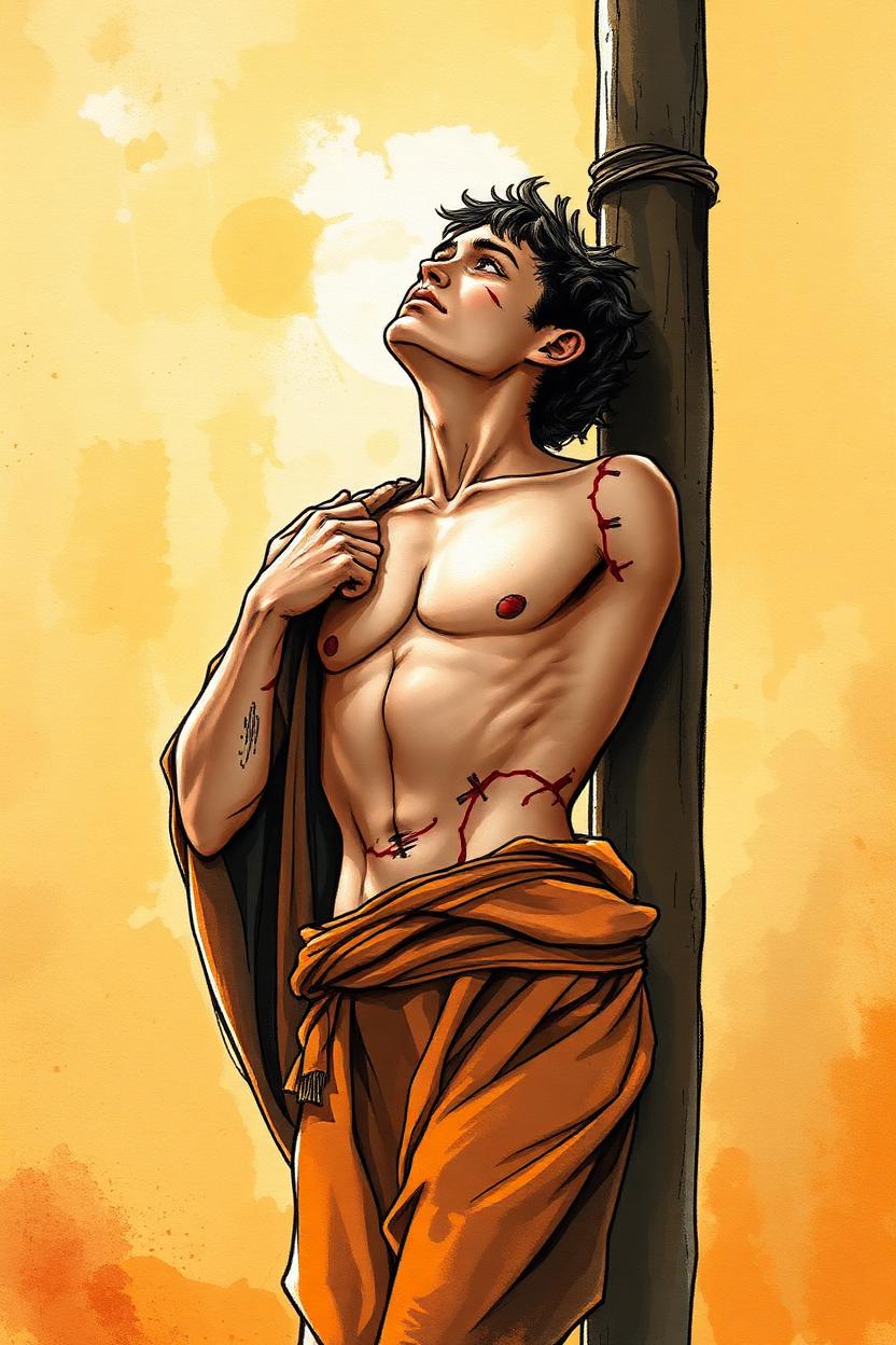 Comic illustration of St. Sebastian