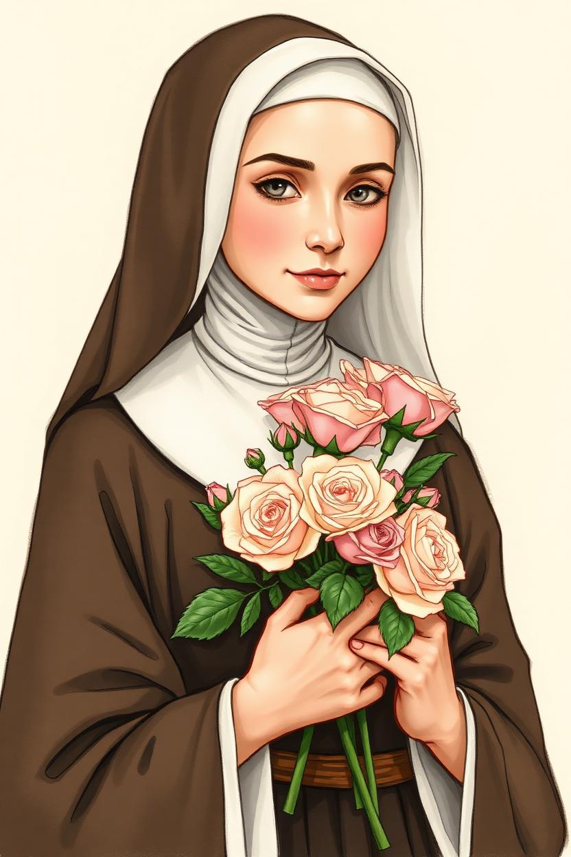 Comic illustration of St. Therese of Lisieux